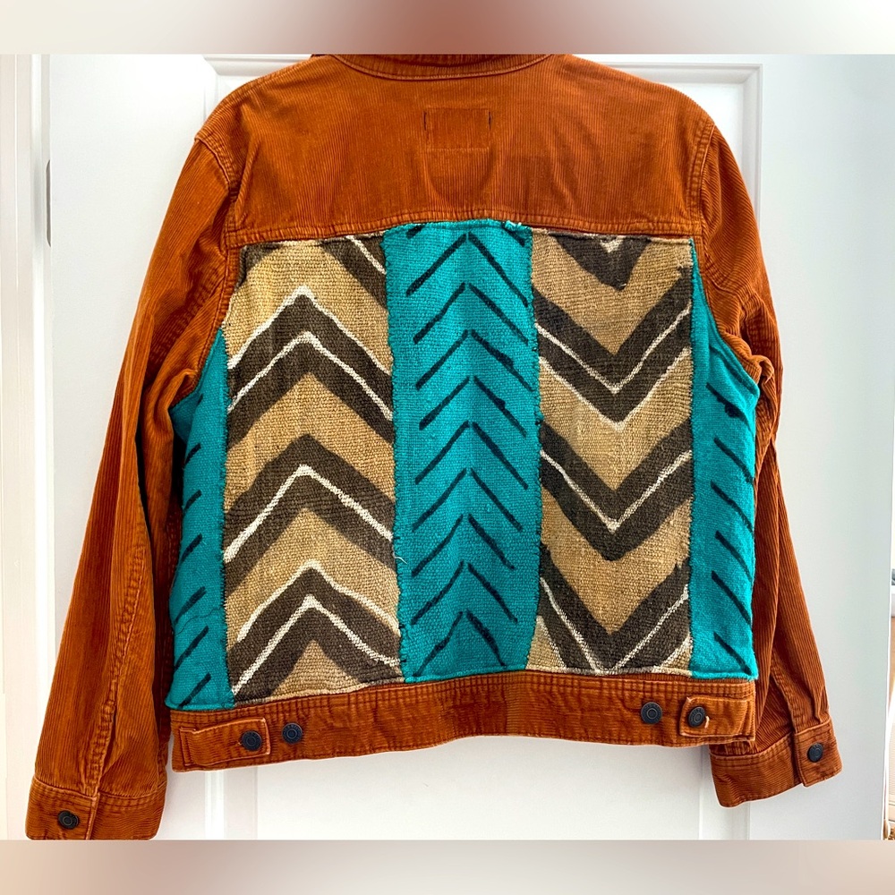 Custom Annie Margot Designs Western Woven Corduroy Trucker Jacket Women’s XL